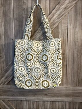 Amy Butler for Kalencom Organic Cotton Tote Bag - Olive Green  Multi-Print
